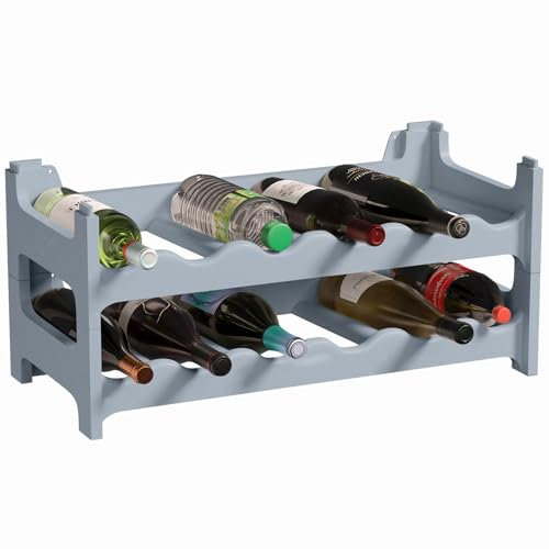 ARTECSIS Cantinetta Portabottiglie in Plastica Modulare 12 Bottiglie, Grigio Cemento