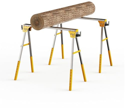 Folding Workbench with Log Holder for Cutting - Lightweight, Sturdy Structure - Ideal for Saw Horses, Work Horse, Log Saw, and Saw Horse Safety Use