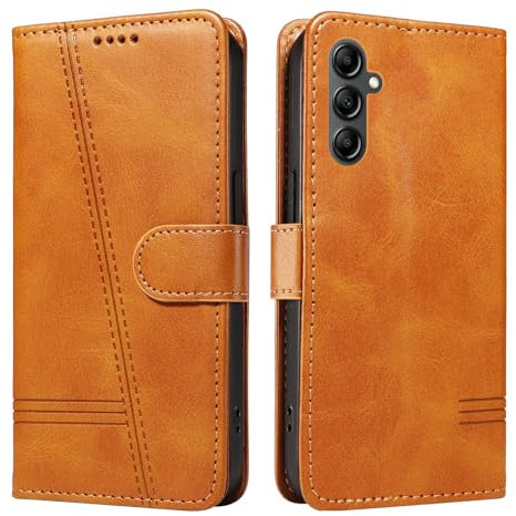 NEXCURIO Handyhülle für Samsung Galaxy A55 5G Hülle Klappbar mit Kartenfäch Klapphülle Lederhülle Leder Schutzhülle Wallet Flip Case Cover Handy Tasche Handytasche - Braun