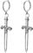 Dagger Sword Dangle Drop Hoop Earrings for Women Men Unisex Gothic Retro Punk Knife Piercing Hoops Cartilage Huggie Vintage Personalzied Engraved Swords Earring Jewelry