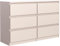 meble masztalerz Kommode mit 6 Schubladen 120 cm, Sideboard Wohnzimmer, Kommode Schlafzimmer H: 78,5cm, B: 120 cm, T: 39 cm, Kommode mit Schubladen, Schubladenschrank Kaschmir