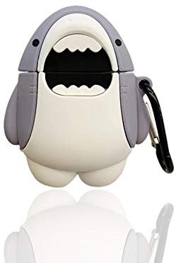 CrazyLemon für AirPods 4 (2024) Hülle, Weiche Silikon Kopfhörerhülle für AirPods 3D Karikatur Tier Mädchen Jungen Coole Lustige Süße Schutzhülle Kopfhörer Taschen & Cases - Hai