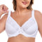 Ayigedu Women's Underwire Bra NonPadded Floral Lace Plus Size Full Coverage Minimizer 38F