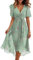 Vestido Invitada Boda Fiesta Elegantes Fiesta Vestido Largo Mujer Verano Boho Manga Corta Ceremonia Coctel Ropa Elegante Novia Tallas Grandes Dresses for Women(Verde Menta,XXL)