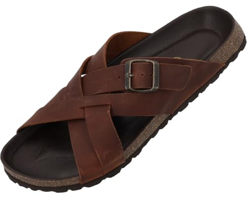 Palado Herren Pantoletten Tavros - bequeme Sandalen Made in Spain - Hausschuhe mit Kork-Fußbett - modische Sommerschuhe