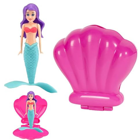 2-Teiliges Mermaid Toy Pool Set, Meerjungfrau Toy und Rosa Muschel Toy, Swimming Pool Accessories & Mermaid Toy Kids Pool Toys, Agical Floating Shell Gifts Little Mermaid Schwimmbäder Party Supplies