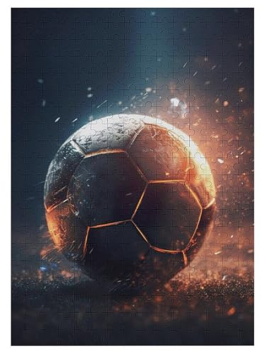 Holzpuzzles 300 Teile Fußball Sport -Puzzle Für Jungen Und Mädchen, Schwierigkeitsgrad, Lernspiele, Familienspielzeug 42×30cm
