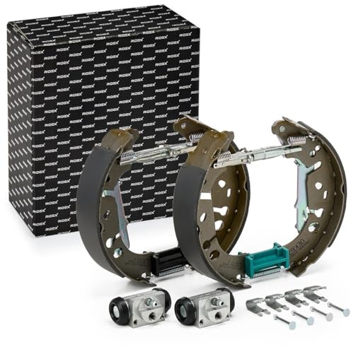 RIDEX 3859B0313 Bremsenset Trommelbremse Bremsbacken Satz mit Handbremshebel Hinten Kompatibel mit FIAT GRANDE PUNTO 199 PUNTO EVO 199 PUNTO 199 QUBO 225 FIORINO Kasten/Kombi 225
