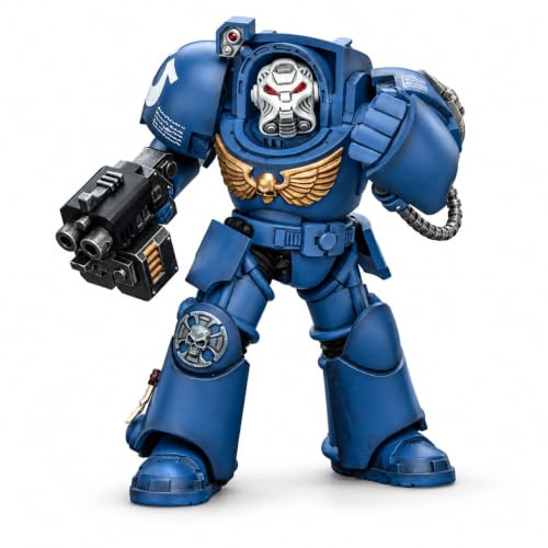 TOYVERSE JOYTOY Ultramarines Terminator Squad 1/18 Actionfigur | Mit Storm Bolter, Wechselhänden und Displaybasis; bewegliches Sammlermodell ab 15 Jahren für Vitrine und Diorama