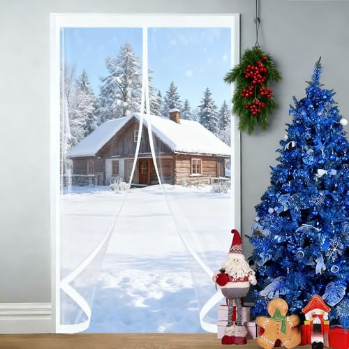 Magnet Thermovorhang 195 x 245 cm Gegen Kälte Und Hitze, Selbstschließend, Wasserdicht, Winddicht, Wärmeschutzvorhang Garage Türvorhang für Balkon Terrassen Kellertür, A