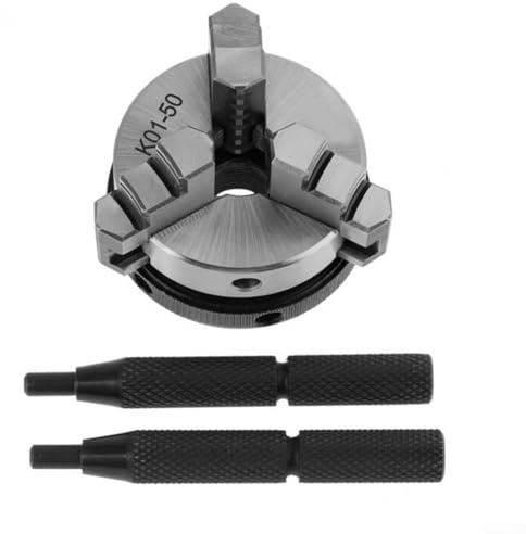 Manueller Bohrfutter-Drehdorn 50 mm mit drei Backen und für M14-Gewinde für CNC-Werkzeugmaschinen und Holzbearbeitungsanwendungen