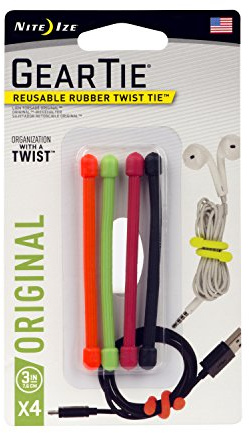 Nite Ize Gear Tie 3 - Assorted Color 4 Pack