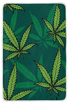 alaza Marihuana-Blatt von Cannabis Polyester Mikrofaser Decke 60 x 90 Leichtbau Gemütliche Couch Decke Bett Decke von My Daily