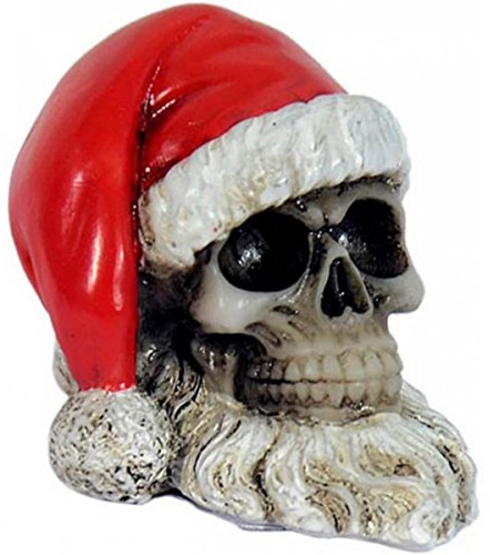 Unbekannt Totenkopf klein mit Weihnachtsmütze