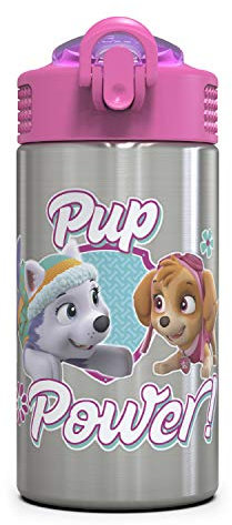 Zak Designs PWPL-S734-AMZ Nick Jr. Water Bottles, 18/8 Stainless Steel, Paw Patrol Girl SS