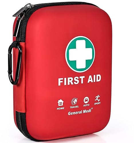 General Medi Kit di Primo Soccorso Professionale 170 Pezzi - Per Casa, Auto, Barca Ufficio, Moto, Roulotte, Sport, Trekking e Campeggio