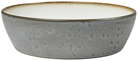 BITZ Suppenschale, Suppenschüssel aus Steingut, 18 cm im Durchmesser, grau/cremefarben
