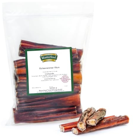 Masterfeed Ochsenziemer, Getrocknet, 100% Natürlich, Kauartikel für Hunde (20 cm, 1000 g)