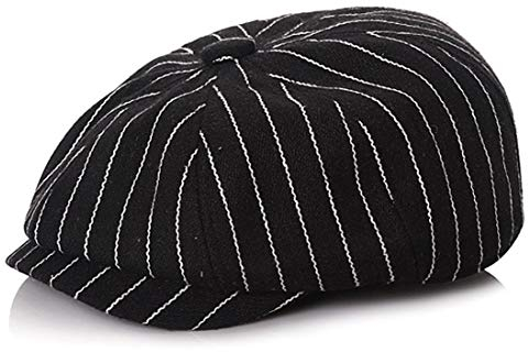 Yixda Baby Kids Schirmmütze Kinder Schiebermütze Newsboy Barett Cap (New Black, 4-9 Jahre)