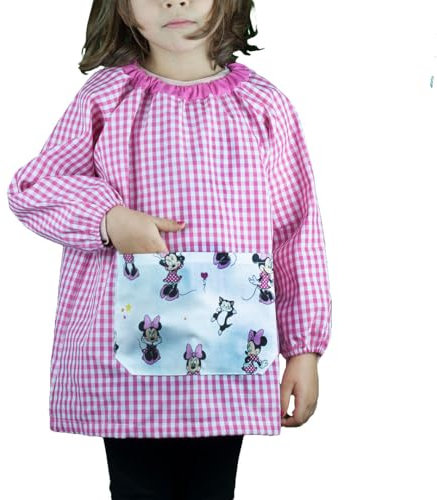 KLOTTZ MINNIE-PONCHO - Babi guardería sin botones con bolsillo de tela MINNIE de la marca Niñas color: FUCSIA talla: 4