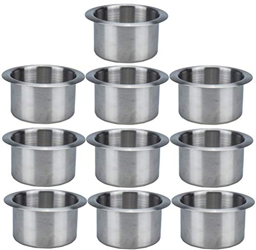 BESPORTBLE Einbau Auto Getränkehalter Edelstahl Tasse Getränk Getränkedosenhalter Getränke Getränkehalter für Marine Boot Sofa Poker Tisch Auto 10 Stück