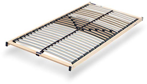 CubeSleep 5-Zonen Lattenrost BASE 28-Leisten 100x190 cm | Extra flach | Progressive Federung mit Härteregulierung | Made In Germany | GS zertifiziert – geprüfte Sicherheit