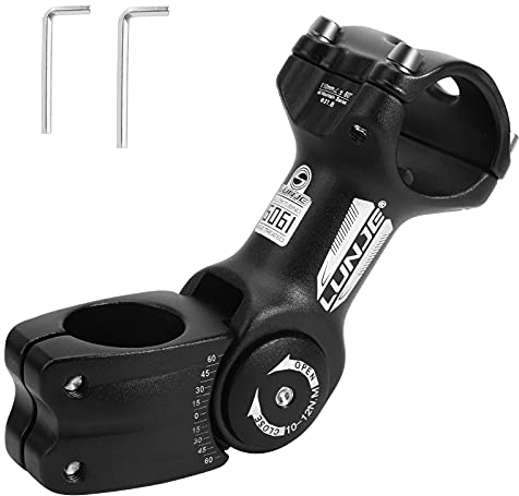 JUPSK Fahrrad Vorbauten Riser,Aluminiumlegierung Fahrradstiel,±60 Grad Fahrradgabel-Verlängerungskopfadapter 110 mm Verstellbarer Fahrradlenker für MTB, Rennrad, BMX