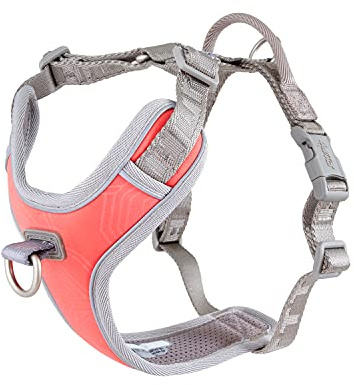 Hurtta Venture No-Pull Geschirr für Hunde, reflektierend, verstellbar, wasserdicht, Coral Pink 45-60 cm
