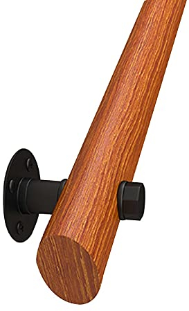 JLXJ Handlauf Geländer 0,3-1,5 M Holztreppen-Handlauf mit Klammern, rutschfeste Sicherheit Gegen Die Mauer Geländer für Outdoor Innen, Unterstützungsstange für Ältere Menschen (Size : 0.3m(1ft))