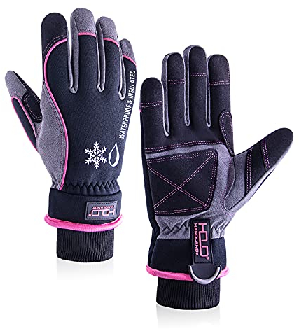 Gants imperméables pour homme et femme, gants thermiques coupe-vent, gants d'hiver pour écran tactile, gants de ski, gants de travail chauds pour snowboard, rose, L