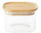 Pebbly - Boîte de conservation carrée verre/bambou - 500 ml PKV-042, Naturel