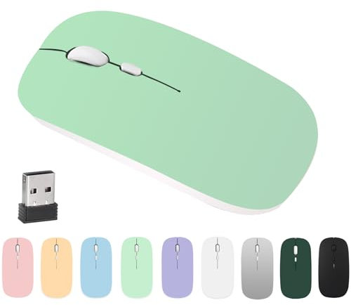 BlueBose Mouse Bluetooth Senza Fili, Regolazione Dpi A 3 Velocità, Mouse Senza Fili Leggero E Portatile Per Laptop, Compatibile Con Laptop/Ipad/Mac/PC, Richiede Batterie AA (Non Incluse), (Verde)