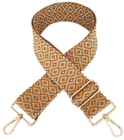 Verstellbarer Schultergurt Bunter Handtaschen Schulterriemen 5CM Breit Taschenriemen Umhängegurt Tragegurt DIY Zubehör für Tasche Schultertasche mit Karabiner Gold für Damen Herren 75-130cm,Gelb