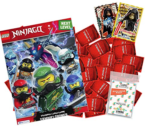 Bundle mit Blue Ocean Lego Ninjago 7 Next Level Trading Cards - Alle Karten + Sammelmappe (ohneLE) + Exklusive Collect-it Hüllen