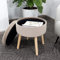 NEWIMAGE Hocker Fußstütze Rund Getuftet Samt Ottoman 44cm Hoch Hocker Aufbewahrung Fußstütze Multifunktionale Gepolsterte Toilettenhocker mit Holzfuß für Wohnzimmer Schlafzimmer Schminkzimmer (Grau)