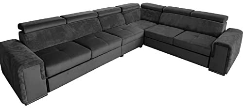 All4All Ecksofa mit Schlaffunktion Fondi V - Wohnlandschaft in L-Form - XXL Sofa - 330x260 cm - Big Sofa - Schlafsofa mit Bettkasten - Farbe wählbar - Seite Rechts - Modern - Groß 19