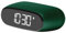 Lexon MINUT Mini Réveil Compact avec écran VA LCD Pure Black, Commande Tactile, Fonction Snooze et rétroéclairage, Batterie Rechargeable, Finition Aluminium - Vert Sombre
