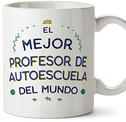 MUGFFINS Tazas para PROFESOR DE AUTOESCUELA hombre - En Español - Mejor del Mundo - 11 oz / 330 ml - Regalo original y divertido
