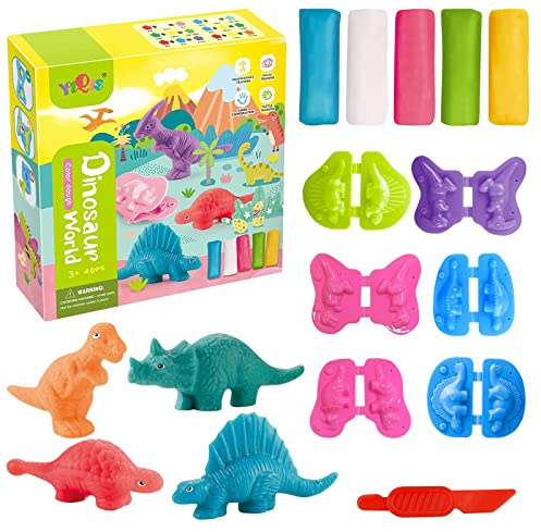 KOIROI Knete Zubehör Set, 12 Stück Knetwerkzeug, Set Ab 2-4 Jahre, Dino Plastilin Werkzeuge, DIY Knetwerkzeug, Dinosaurier, Meerestiere