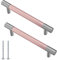 YJROOMS 5 Pack Rose Gold 128mm Hole Center Kitchen Cupboard Handles Bathroom Cabinet Knobs Door Drawer Handles Cabinet Pulls for Kitchen Hardware Round Bar Handle