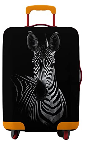 Mateju Kofferschutzhülle Elastisch Kofferhülle 18-32 Zoll, Tier Gepäck Cover Reisekoffer Hülle Trolley Case Schutzhülle Luggage Cover Waschbare Staubdichte Kofferbezug (L,Zebra)