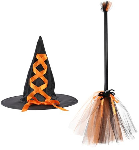 Halloween Hexenkostüm Set - Hexenhut Und Besen Für Kinder Und, Einzigartiges Design, Hochwertiges Material, Perfekt Für Halloween-Partys Und