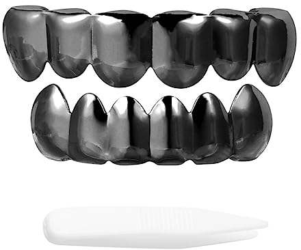 Holibanna 1 Satz Galvanisierte Hosenträger Zombie Künstliche Zähne Hip-hop-reißzähne Einzelne Zähne Kappe Goldene Mundschiene Hip-hop-mundschiene Vergoldet Mann Kupfer Einzelner Zahn Schmuck