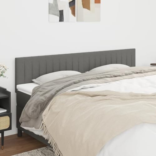 vidaXL Kopfteile 2 STK. Dunkelgrau 90x5x78/88 cm Stoff