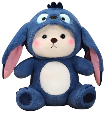 YGMXZL Teddybär Plüsch Kuschelbär Plüschbär mit Hut,Plüschbär Stofftier,Geschenk für Geburtstag,Valentinstag oder Weihnachten (Blau, 26cm/10.2inch)
