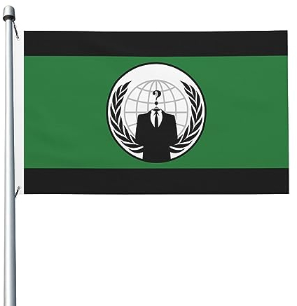 Anonymous-Flaggen, 90 x 150 cm, für den Außenbereich, doppelseitige Flagge, Polyester, leichte Flaggen, lustige Heim- und Hofdekoration, 3 x 5 Flaggen