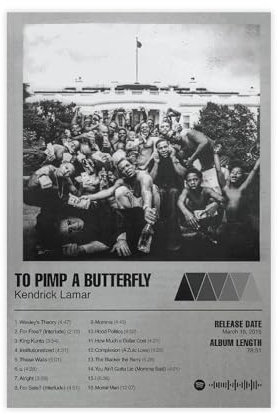 AmAzwi Kendrick Lamar Poster To Pimp A Butterfly, Albumcover, Poster, 2 Leinwandposter, Schlafzimmer, Dekoration, Sport, Landschaft, Büro, Raumdekoration, Geschenk, ungerahmt: 40 x 60 cm