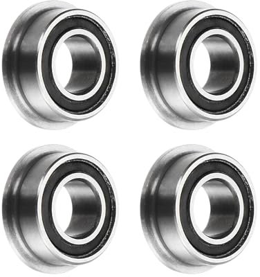 QUARKZMAN MF105-2RS Flanschkugellager, 4 Stück 5x10x4mm Chromstahl Doppelt abgedichtete ABEC1 Flanschlager