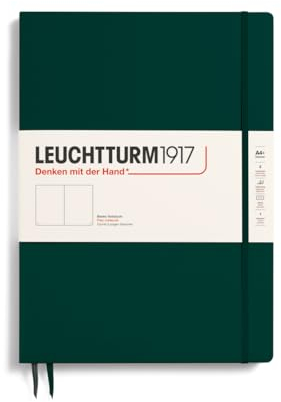 LEUCHTTURM1917 370271 Notizbuch Master Slim (A4+), Hardcover, 123 nummerierte Seiten, Forest Green, blanko