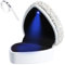 Jinlaili Ringbox mit LED, Ringschachtel Hochzeit Strasssteine, Samt Ringschatulle mit Ringgrößenmesser, Ring Präsentationsbox, Ring Geschenkbox für Verlobung Hochzeit Zähler Display, 72x67x45mm (Weiß)
